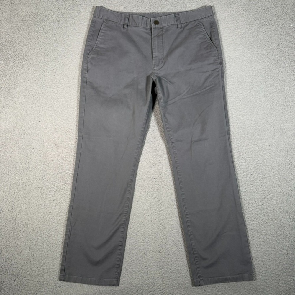 Bonobos Pants Mens 33x30 Gray Chino Casual Preppy Slim Fit Pockets Cotton Blend